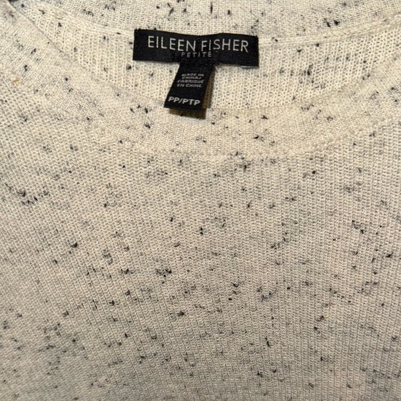 Eileen Fisher Beige Organic Cotton pullover- beige color with speckles -size PP - Picture 3 of 5